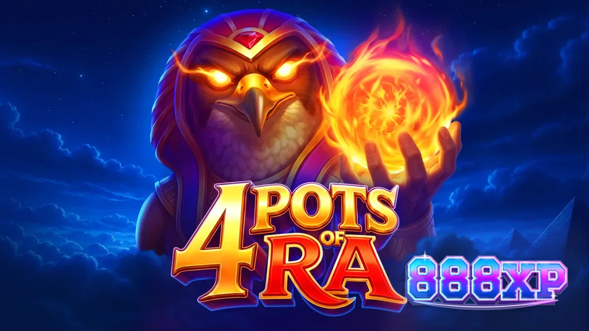 Interface do jogo de slot 4 Pots of Ra com temática egípcia